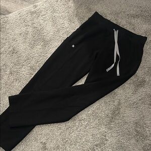 Black Scrub Pants with Drawstring